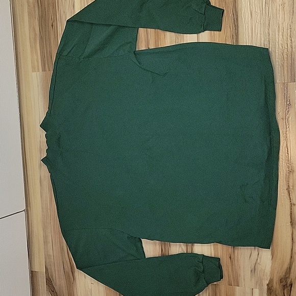 Men's Forest Green Mock Neck Long Sleeve Cotton Top - Picture 9 of 14